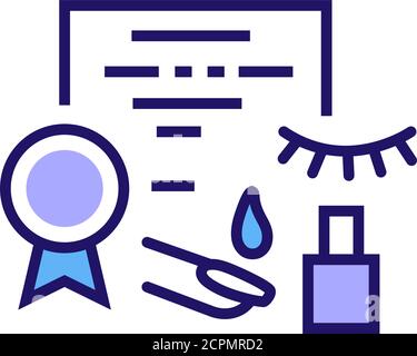 Beauty industry courses color line icon. Educational nail service, makeup, eyelash extensions. Pictogram for web page, mobile app. UI UX GUI design Stock Vector