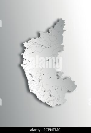 Karnataka State Map Vector Icon. India Karnataka Province State icon ...