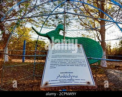 DISTRICT KATNI, INDIA - JANUARY 23, 2020: Floating bird concept presenting at educational green park. Stock Photo