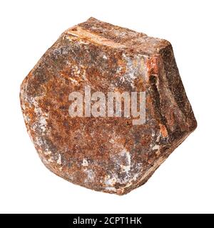 Rusty bolt head isolated on white background. Photo stacking Stock Photo