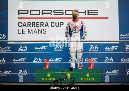 Le Mans, France. 19th Sep, 2020. Larry Ten Voorde, Porsche 911 GT3 Cup, podium during the 2020 Porsche Carrera Cup on the Circuit des 24 Heures du Mans, from September 18 to 19, 2020 in Le Mans, France - Photo Xavi Bonilla / DPPI Credit: LM/DPPI/Xavi Bonilla/Alamy Live News Credit: Gruppo Editoriale LiveMedia/Alamy Live News Stock Photo
