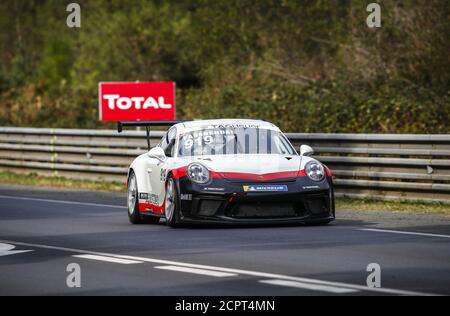 Le Mans, France. 19th Sep, 2020. Michael Fassender, Porsche 911 GT3 Cup, action during the 2020 Porsche Carrera Cup on the Circuit des 24 Heures du Mans, from September 18 to 19, 2020 in Le Mans, France - Photo Xavi Bonilla / DPPI Credit: LM/DPPI/Xavi Bonilla/Alamy Live News Credit: Gruppo Editoriale LiveMedia/Alamy Live News Stock Photo