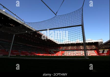 General view of the stadium before the Premier League match at Old Trafford, Manchester. Stock Photo