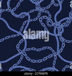Seamless vector floral pattern background with hand drawn chain. Perfect for wallpapers, web page backgrounds, surface textures, textile... Stock Vector