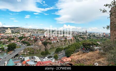 Tbilisi panorama from Narikala fortress in Georgia Stock Photo