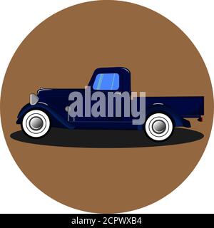 American retro truck,illustration vector vintage truck, classic car vector design Stock Vector