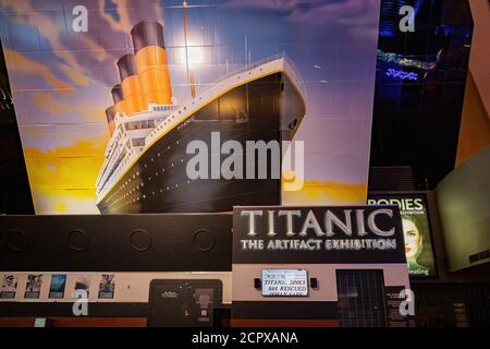 Las Vegas, SEP 15, 2020 - Titanic The Artifact Exhibition closed due to Pandemic Stock Photo