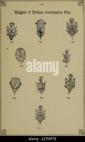 . Illustrated catalogue of solid gold society emblems, pins and charms . Stock Photo