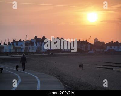 Sheerness, Kent, UK. 19th September, 2020. UK Weather: sunset in Sheerness, Kent.  Credit: James Bell/Alamy Live News Stock Photo