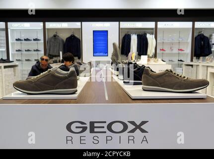Geox are seen a shop in Rome, 10, 2016. REUTERS/Max Rossi Stock Photo - Alamy