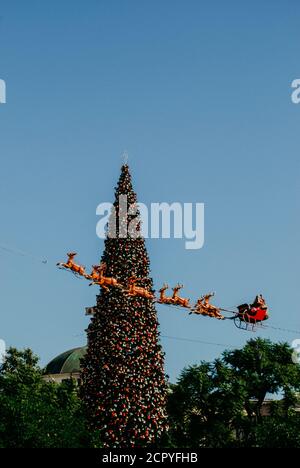 USA, California, Los Angeles, Christmas decorations in 'The Grove' mall Stock Photo