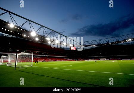 A general view of the stadium prior to the beginning of the Premier League match at the Emirates Stadium, London. Stock Photo