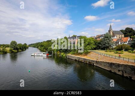 Essen-Kettwig, old town on the banks of the Ruhr with the historic market church, Essen, North Rhine-Westphalia, Germany Stock Photo