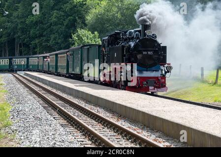 Germany, Mecklenburg-Western Pomerania, Ruegen Island, Garftitz, Rasender Roland narrow-gauge railway Stock Photo