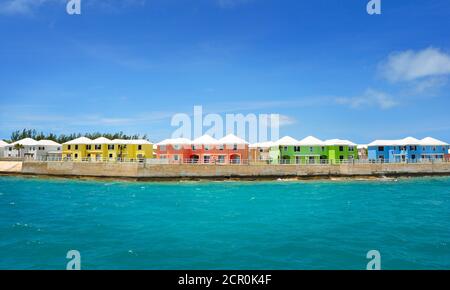 Bermuda Island colorful condominiums Stock Photo