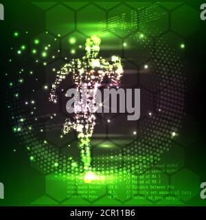 concept of technology revolution, abstract wirefrmae man running. abstract background. Stock vector for your banners, posters etc. Stock Vector