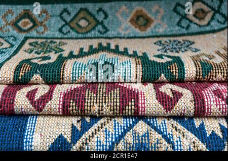 Traditional Georgian carpet. Carpets with typical geometrical patterns ...