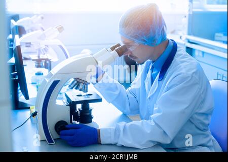 Cytological and morphological examination in the laboratory Stock Photo ...