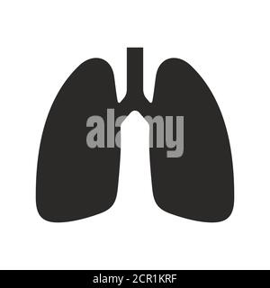 Lungs icon. Vector icon isolated on white background. Stock Vector
