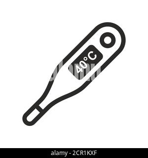 Fever, high temperature icon. Vector icon isolated on white background. Stock Vector