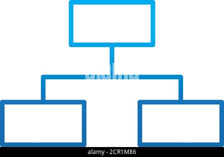 data analysis, organization chart corporate vector illustration gradient blue line icon Stock Vector