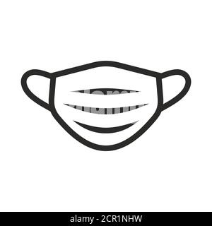 Medical face mask icon. Personal protective equipment, PPE. Vector icon isolated on white background. Stock Vector