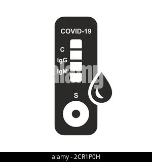 Coronavirus, COVID-19 antibody test icon. Blood test. Rapid strep test (RST). Rapid antigen detection test (RADT). Stock Vector