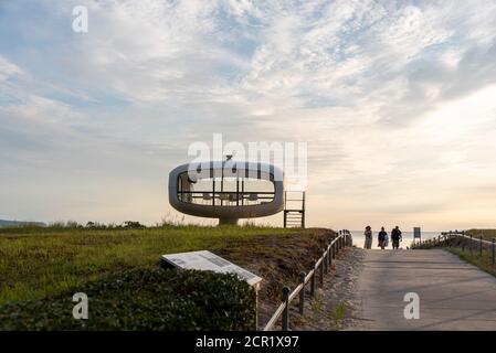 Germany, Mecklenburg-Western Pomerania, the Baltic Sea, Rügen Island, Binz, Müther Tower, former rescue tower, today wedding room, hypar shell constru Stock Photo