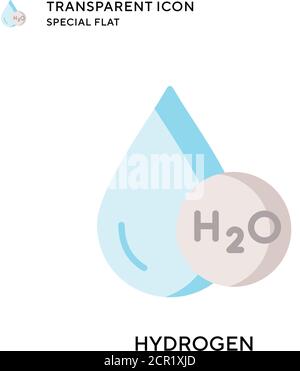 Hydrogen vector icon. Flat style illustration. EPS 10 vector. Stock Vector