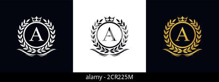 Golden Letter S laurel wreath template logo Luxury gold letter with ...