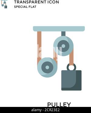 Pulley vector icon. Flat style illustration. EPS 10 vector. Stock Vector