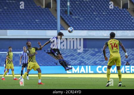 Massimo Luongo (21) of Sheffield Wednesday  heads the ball Stock Photo