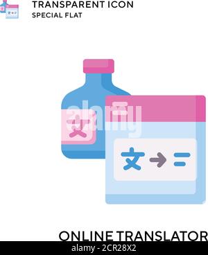Online translator vector icon. Flat style illustration. EPS 10 vector. Stock Vector
