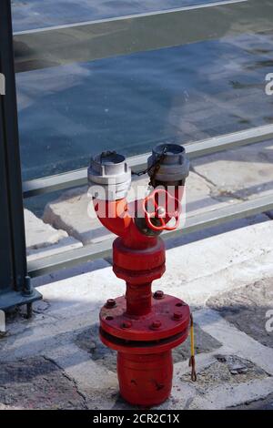 Urban fire plug close up view Stock Photo