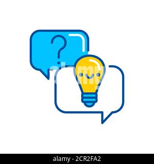 Answers on questions color icon. Custom video content. Sign for web page, mobile app, button, logo. Vector isolated element. Editable stroke. Stock Vector