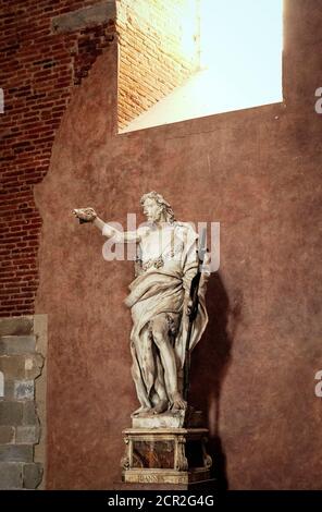 John the Baptist, sculpture, Baptistery, Pistoia, Tuscany, Italy Stock Photo