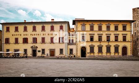 Cathedral Square, Bank, Palace, Pistoia, Tuscany, Italy Stock Photo