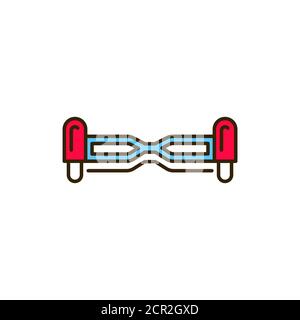 Electric gyrobord color line icon. City transport rental. Pictogram for web, mobile app, promo. UI UX design element. Editable stroke. Stock Vector