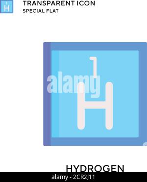 Hydrogen vector icon. Flat style illustration. EPS 10 vector. Stock Vector