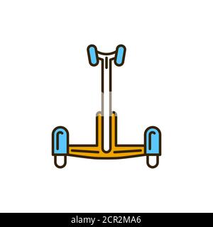 Electric gyroscooter color line icon. City transport rental. Pictogram for web, mobile app, promo. UI UX design element. Editable stroke. Stock Vector