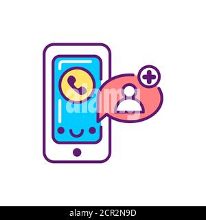 Compiling a contact database line color icon. Event management. Sign for web page, mobile app, button, logo. Vector isolated element. Editable stroke Stock Vector