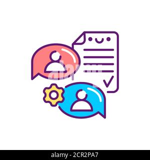 Supplier agreement line color icon. Event management. Sign for web page, mobile app, button, logo. Vector isolated element. Editable stroke Stock Vector