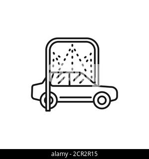 Car disinfection color line icon. Automatic car wash. Pictogram for web, mobile app, promo. UI UX design element. Stock Vector