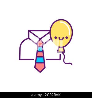 Organization of business events line color icon. Event management. Sign for web page, mobile app, button, logo. Vector isolated element. Editable Stock Vector