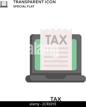 Tax vector icon. Flat style illustration. EPS 10 vector. Stock Vector