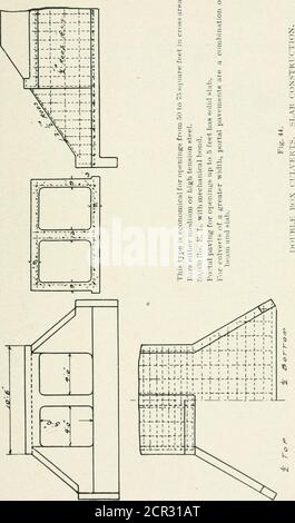 . Concrete bridges and culverts, for both railroads and highways . 204 COXCRETE BRIDGES J-YD CULVERTS. TABLE VII REINFORCED CONCRETE, SINGLE BOX, RAILROAD CULVERTS—SLAB CONSTRUCTION TO ACCOMPANY FIGURE 43 S Top and Bottom Sides. Quantities, per lin. ft. 2 Portals. I &gt;&gt; &gt;&lt; -a &lt; oT Square Rods. z c.c. c 5 1 p Square Rods C.C. C5. 5 i1 0 J a 41 J 1 2 2 4 6i^ 6 6 14—12 .19 22 2.43| 1.78 14 2 3 6 14 —10 .23 26 2.91 3.40 .... 27 3 3 2 6 8 % —9 % —18 .28 35 3.69 3.55 2S 4 3 9| , 7 15 .34 43 4.50| 4.00 32 5 4 12 8 12 .42 51 5.39 4.50 200 44 6 5 15 , 9 10 .51; 62 6.55, 6.00 250 58 7 4 2 Stock Photo