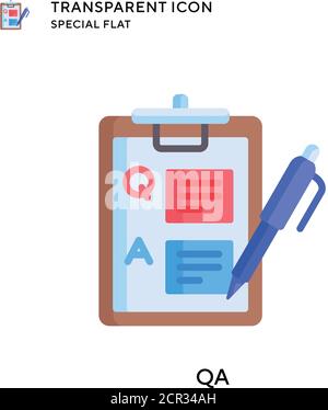 QA vector icon. Flat style illustration. EPS 10 vector. Stock Vector