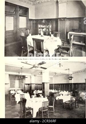 . Electric railway journal . Main Dining Room for Office Employees in Public Service Building Plate XIV. Dining Room in Public Service Building for the Heads of Departments and Junior Officers Plate XV