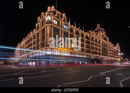 Harrods Limited is a department store located on Brompton Road in Knightsbridge, London, England Stock Photo