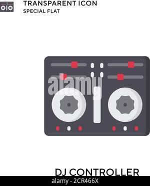 Dj controller vector icon. Flat style illustration. EPS 10 vector. Stock Vector